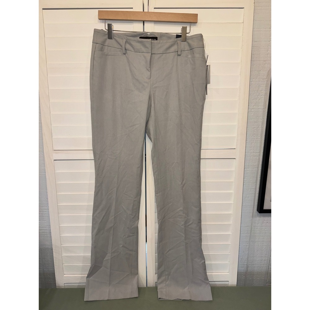 Amanda + Chelsea Dress Pants Womens Dove Grey Washable Stretch Straight Leg 6